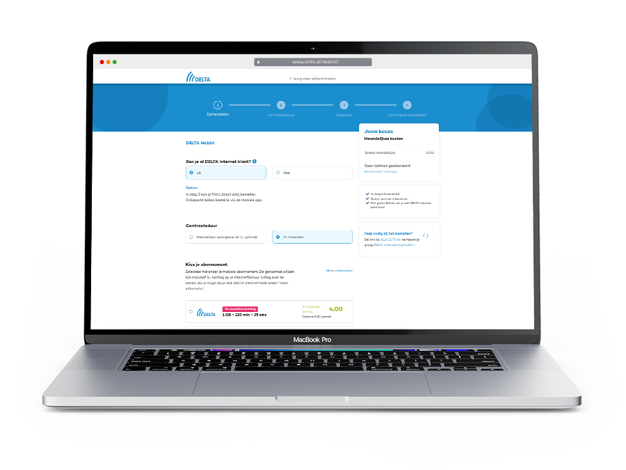 Delta Macbook mockup bestelstraat transparant