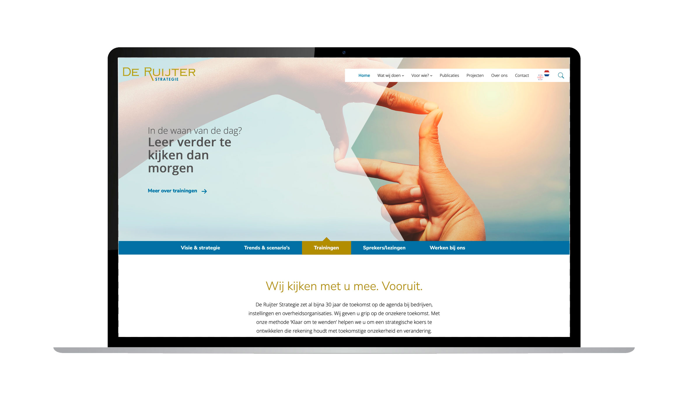 Website mockup De Ruijter Strategie
