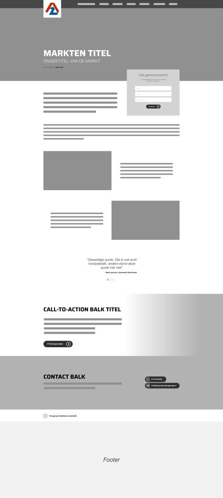 ZWG Wireframe Markten detailpagina