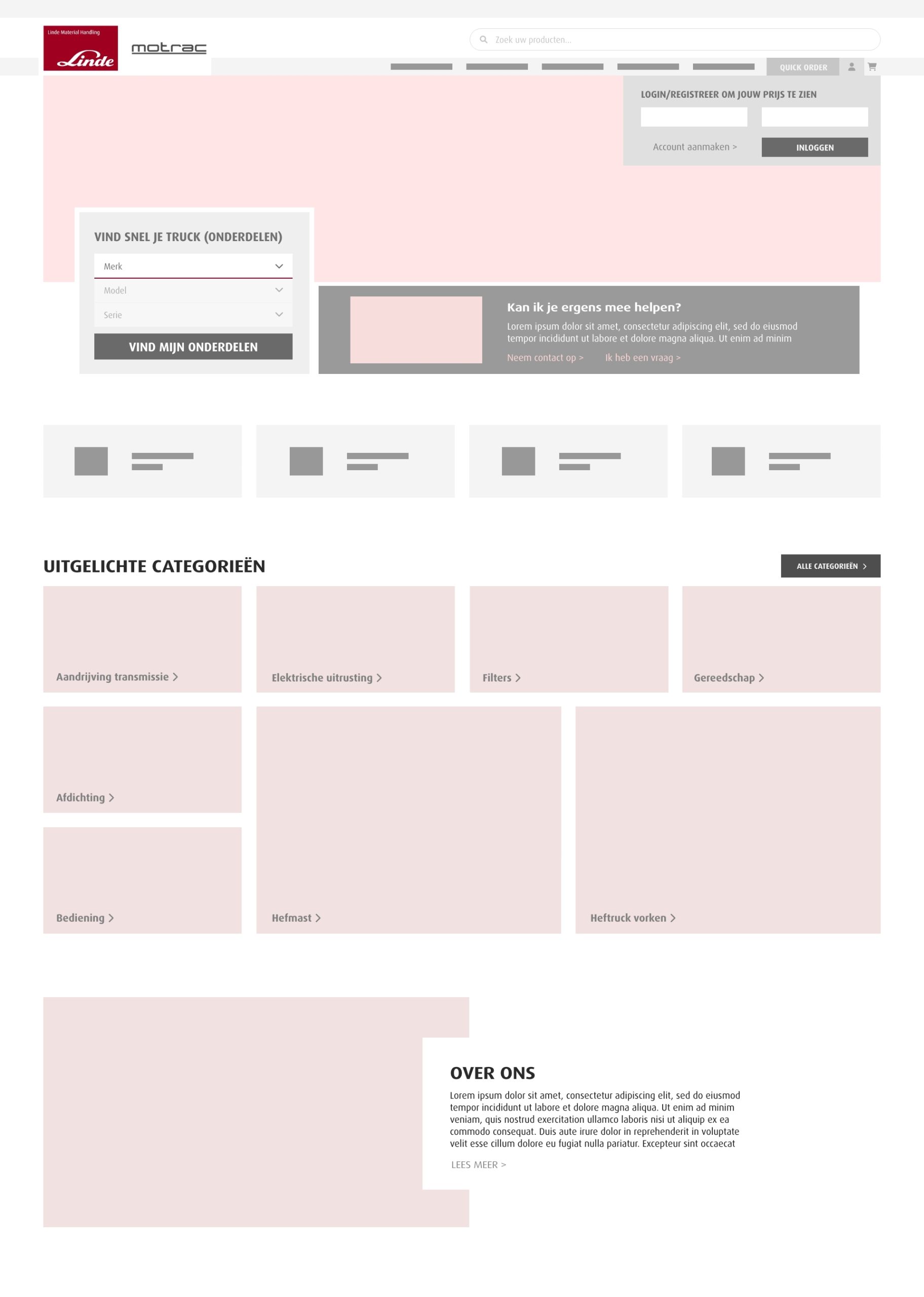 Motrac wireframe Reesink webshops